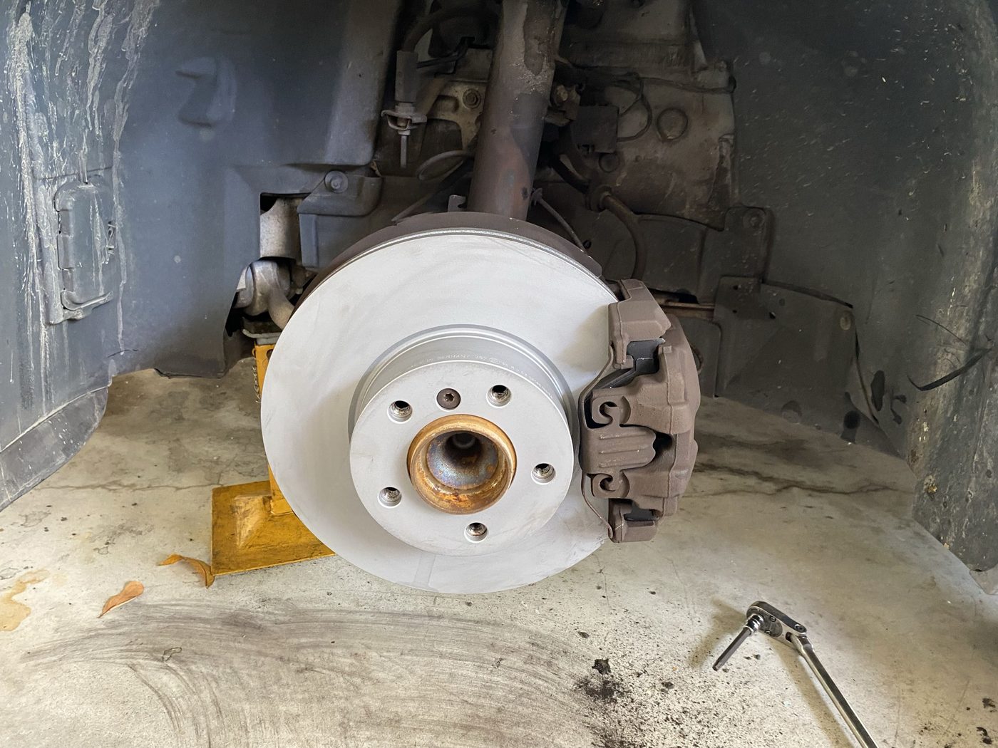 New brake rotor and pads