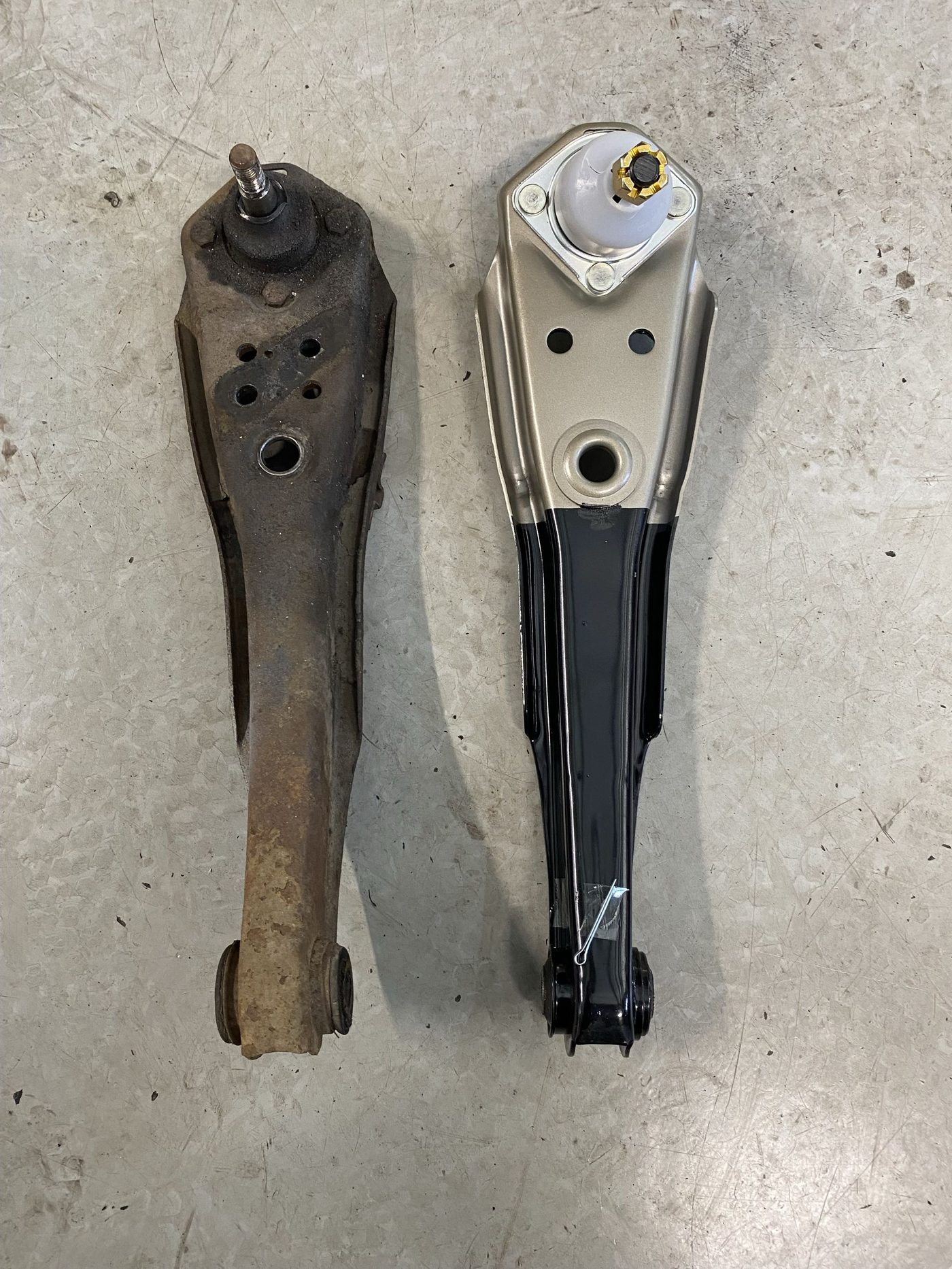 Old and new control arms